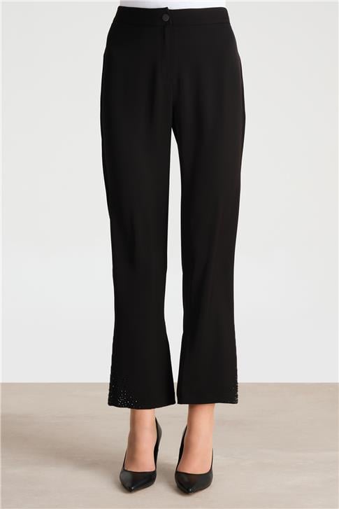 Armine Paçası Taş Detaylı Pantolon 24Y2607 Siyah