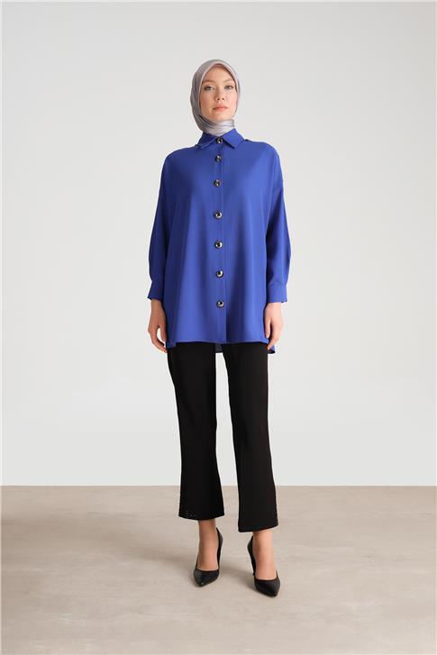 Armine Paçası Taş Detaylı Pantolon 24Y2607 Siyah