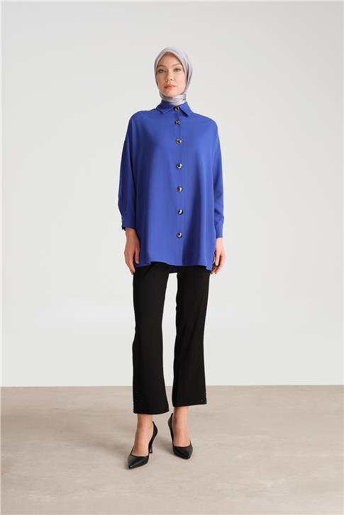 Armine Paçası Taş Detaylı Pantolon 24Y2607 Siyah