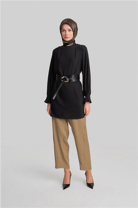 Armine Asimetrik Kuplu Bağlamalı Pantolon 24Y2609 Bisküvi