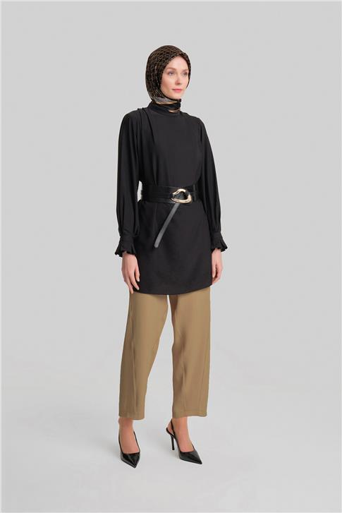 Armine Asimetrik Kuplu Bağlamalı Pantolon 24Y2609 Bisküvi