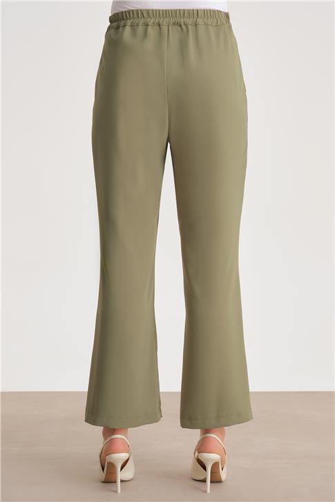 Armine Paçası Düğmeli Flare Pantolon 24Y2611 Yeşil