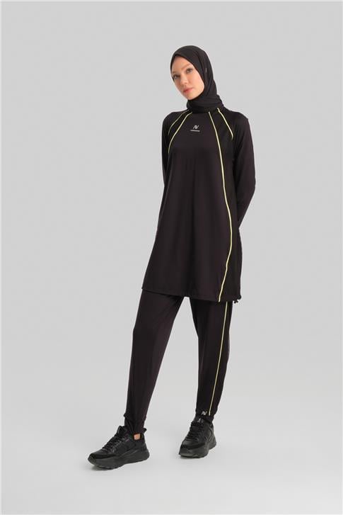 Armine Bilek Bantlı Beli Lastikli Pantolon 23K2516 Siyah