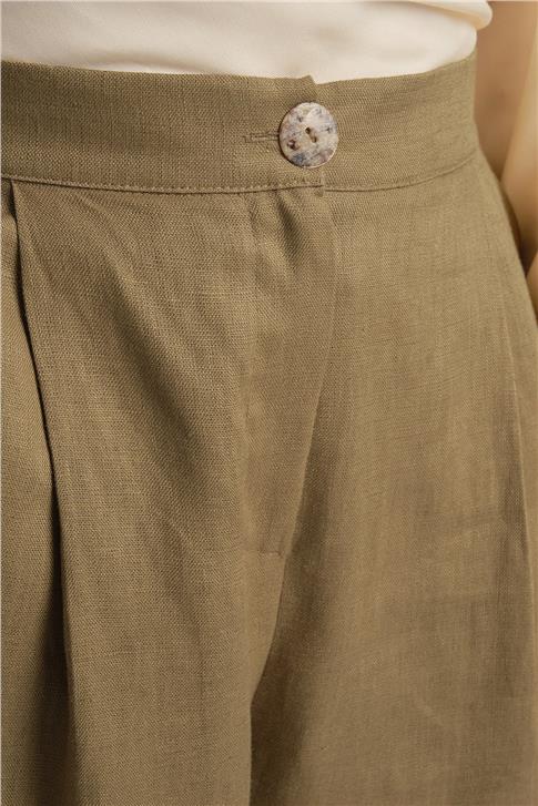 Armine Bol Keten Pantolon 24Y2625 Zeytin