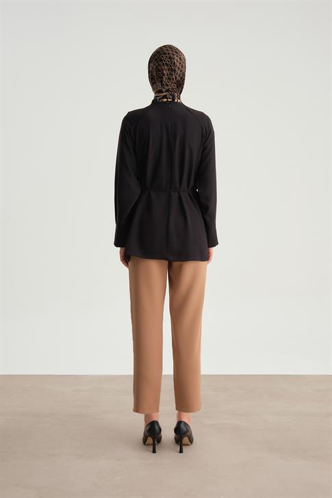 Armine Çiçekli Bluz 24Y3500 Siyah