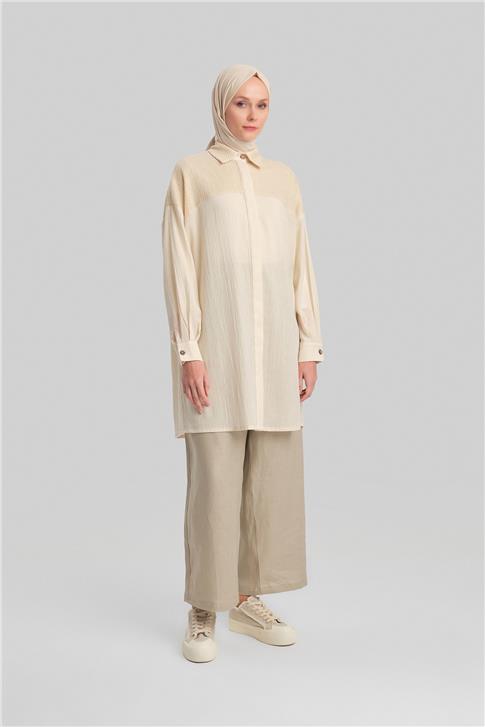 Armine Simli Kumaşlı Fileli Tunik 24Y3541 Aytaşı