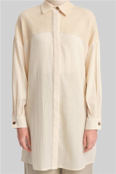 Armine Simli Kumaşlı Fileli Tunik 24Y3541 Aytaşı