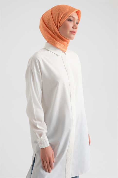 Armine Şerit Aksesuarlı Tunik 24Y4013 Beyaz 