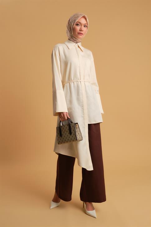 Armine Asimetrik Tencel Tunik 24Y4015 Aytaşı