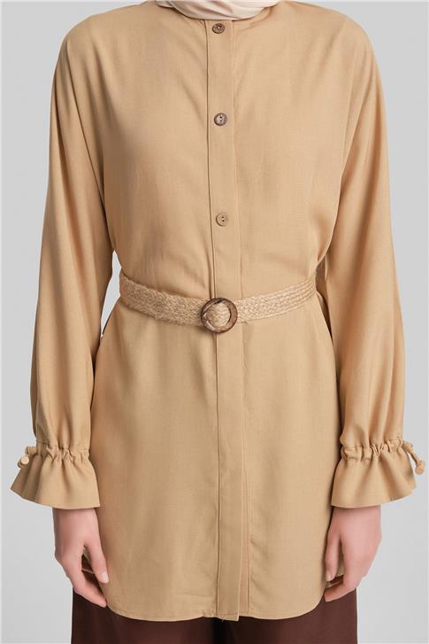Armine Viskon Keten Tunik 24Y4018 Camel