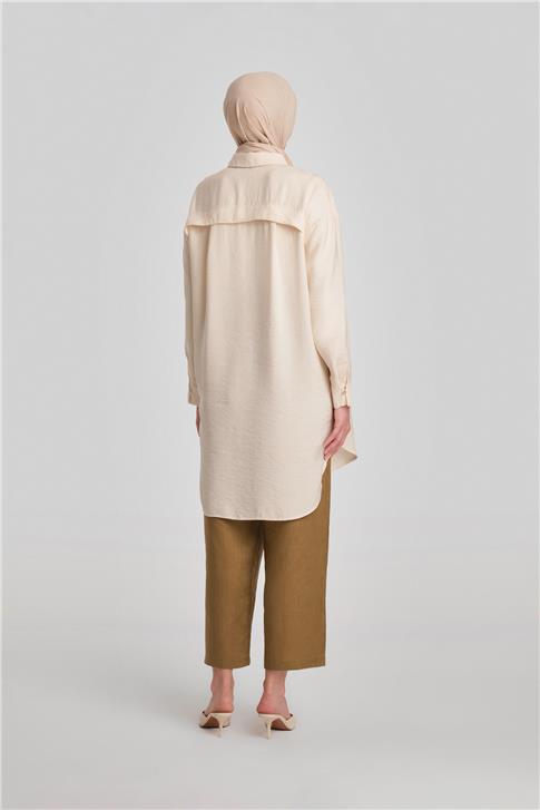 Armine Doğal Düğmeli Modal Tunik 24Y4024 Aytaşı