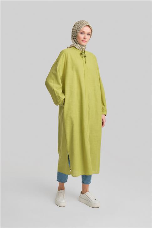 Armine Broşlu Tunik Elbise 24Y4107 Fıstık