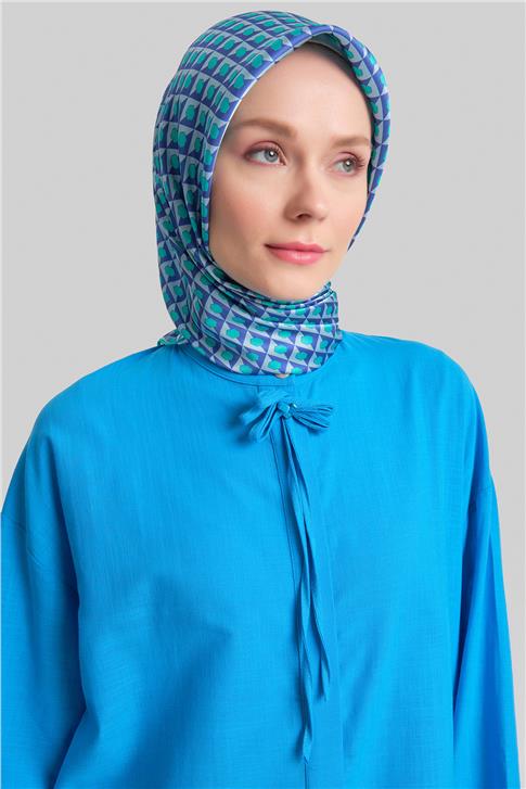 Armine Broşlu Tunik Elbise 24Y4107 Mavi