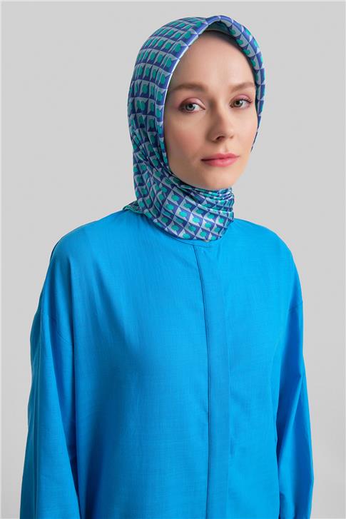 Armine Broşlu Tunik Elbise 24Y4107 Mavi