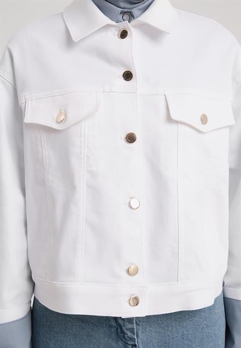 Armine Kısa Denim Ceket 24Y5405 Beyaz