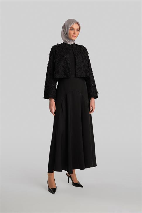 Armine Taşlı Ve Çiçekli Ceket 24Y5415 Siyah