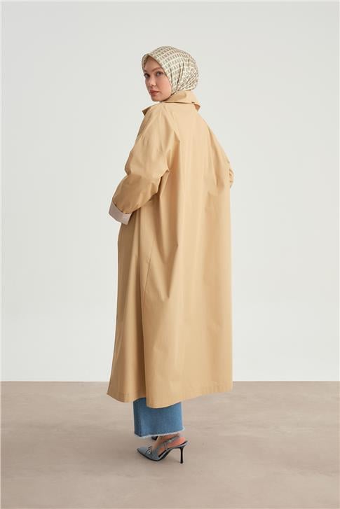 Armine Manşeti Çizgili Trençkot  24Y5502 Camel
