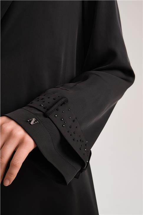 Armine Taşlı Asimetrik Kap 24Y5504 Siyah