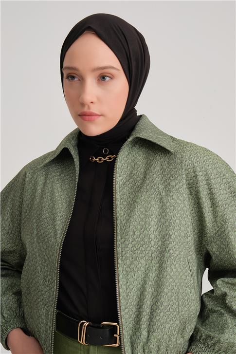 Armine Baskılı Bomber Ceket 24Y5507 Yeşil