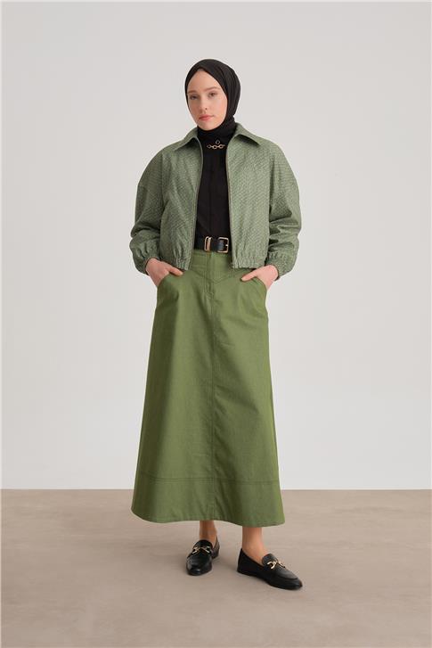 Armine Baskılı Bomber Ceket 24Y5507 Yeşil