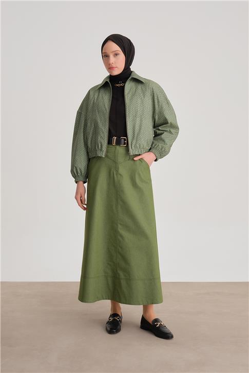 Armine Baskılı Bomber Ceket 24Y5507 Yeşil