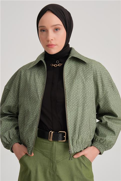Armine Baskılı Bomber Ceket 24Y5507 Yeşil