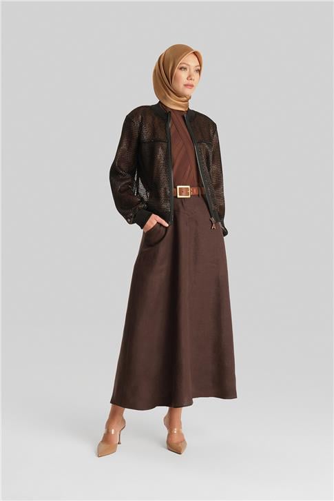 Armine Filesi Gold Efektli Ceket 24Y5509 Siyah