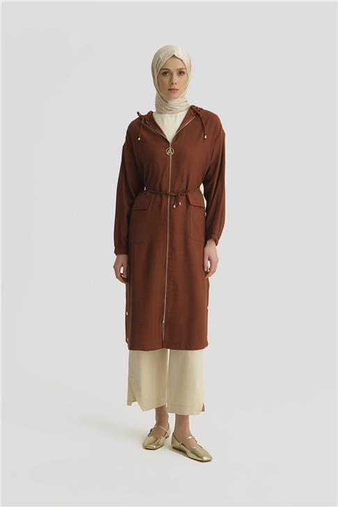 Armine Fermuarlı Giyçık 25YT553 Tarçın