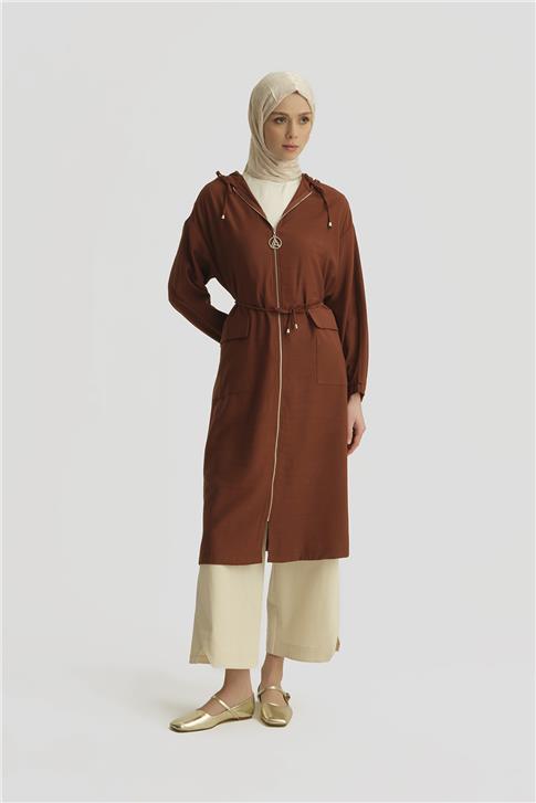 Armine Fermuarlı Giyçık 25YT553 Tarçın