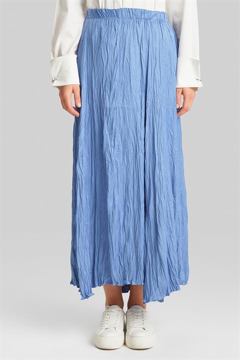 Armine Kırışık Görünümlü Pileli Etek 24Yd5601 Bebe Mavisi