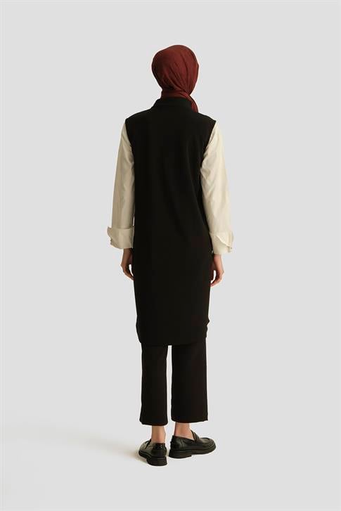 Armine Kapitone Dikişli Yelek 25YT564 Siyah