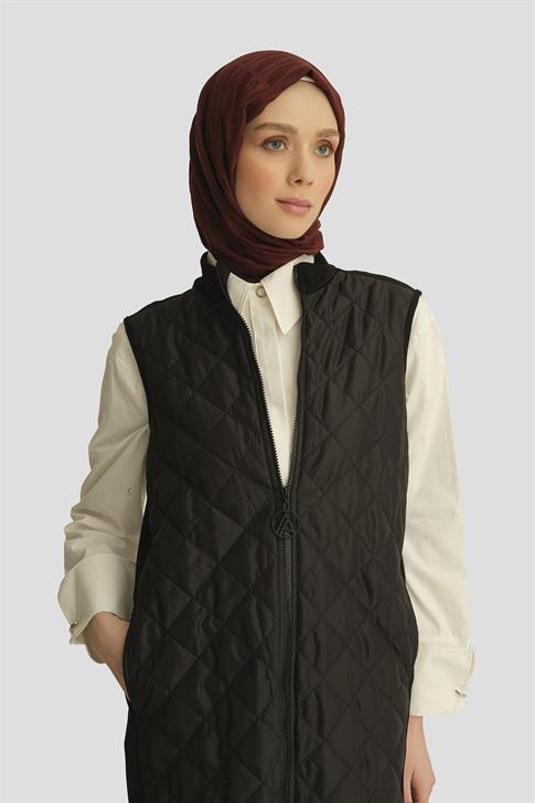 Armine Kapitone Dikişli Yelek 25YT564 Siyah