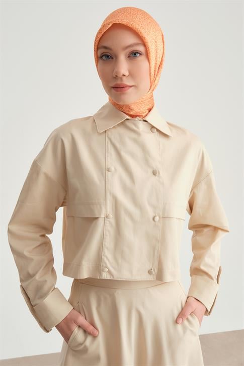 Armine Ceket Görünümlü Pamuk Etekli Takım 24Y6801 Kemik