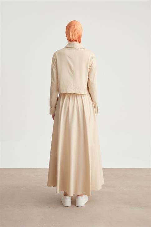 Armine Ceket Görünümlü Pamuk Etekli Takım 24Y6801 Kemik