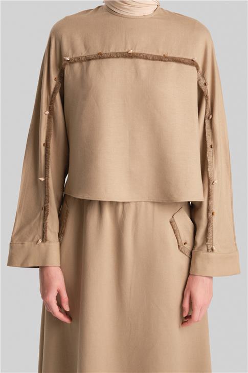 Armine Deniz Kabuklu Viskon Takım 24Y6824 Bej