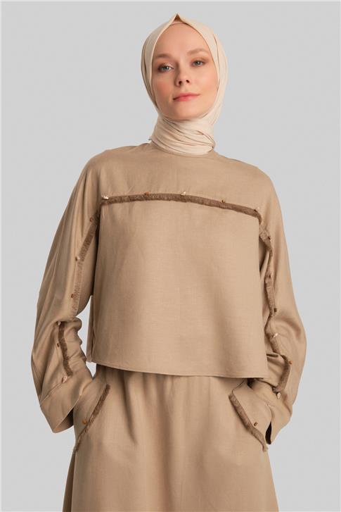 Armine Deniz Kabuklu Viskon Takım 24Y6824 Bej