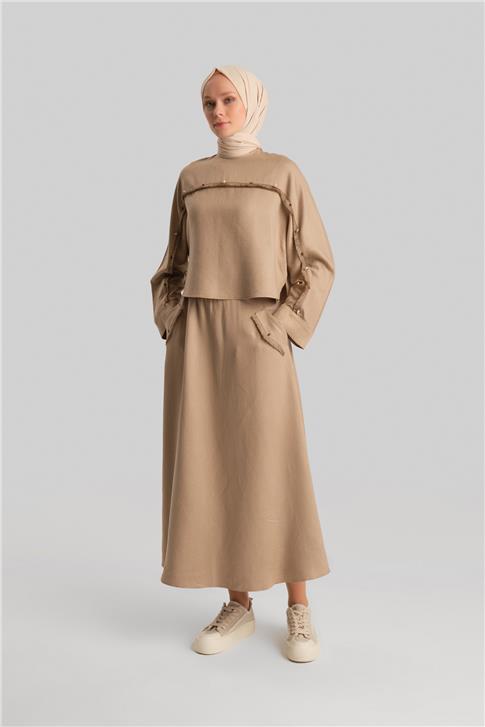 Armine Deniz Kabuklu Viskon Takım 24Y6824 Bej