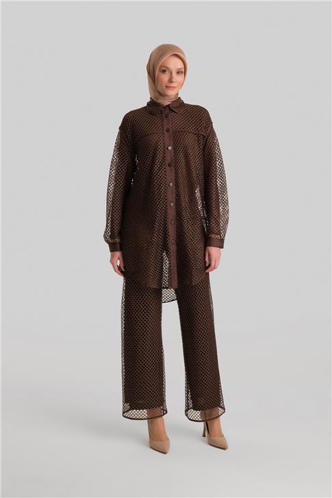 Armine Simli Fileli 3 Lü Takım 24Y6832 Kahverengi