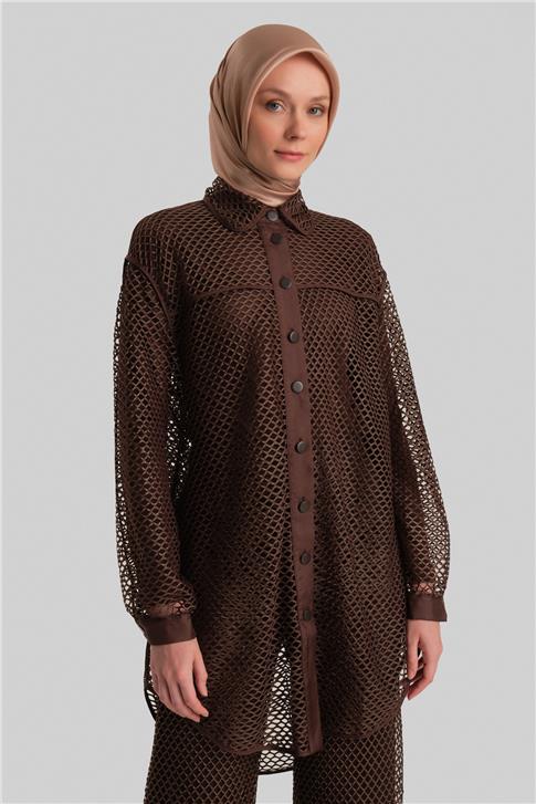 Armine Simli Fileli 3 Lü Takım 24Y6832 Kahverengi