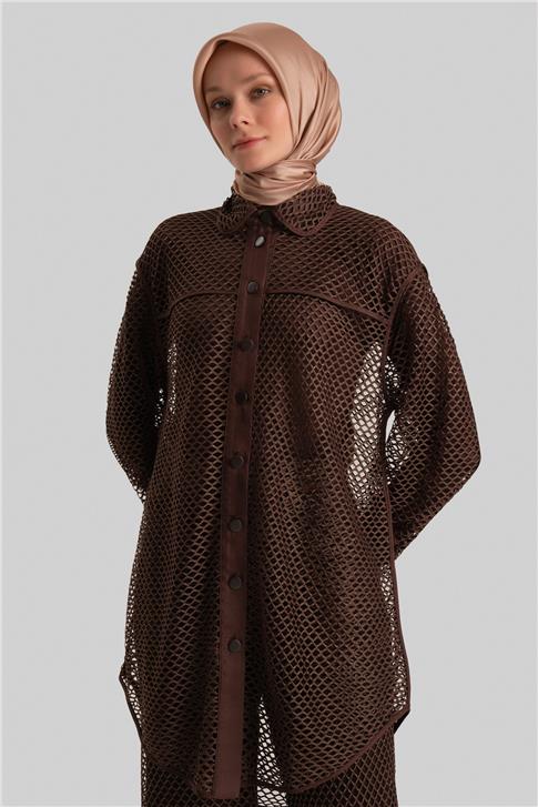 Armine Simli Fileli 3 Lü Takım 24Y6832 Kahverengi