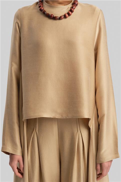 Armine Asimetrik Bluzlu Cupra Takım 24Y6842 Bej