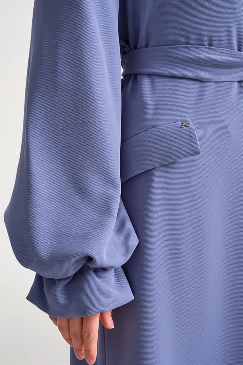 Armine Bileği Lastikli Pardösü 24Y8703 Gri Mavi