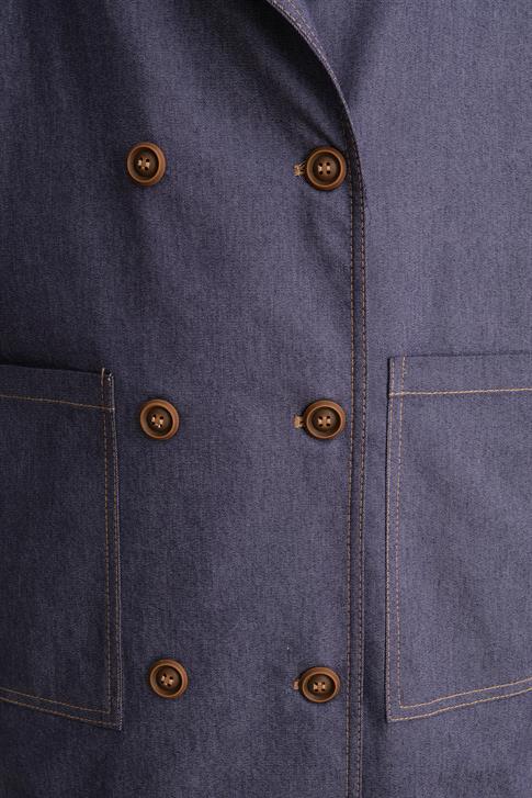 Armine Denim Oversize Trençkot 24Y8708 Lacivert