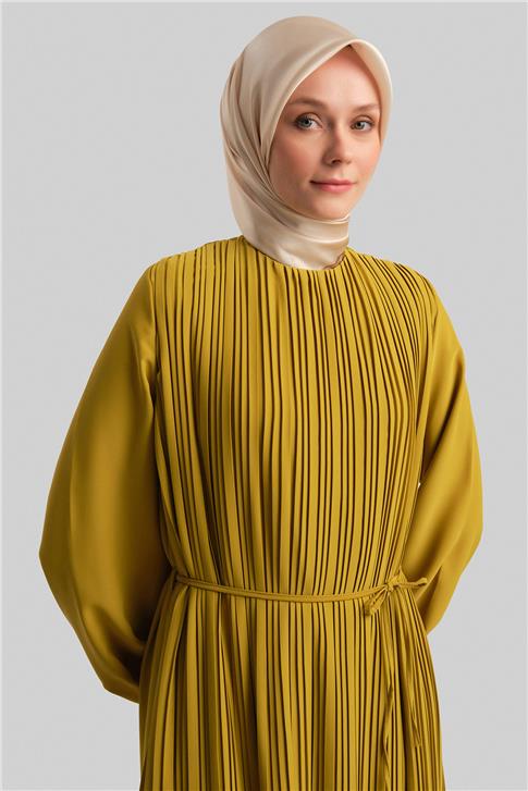 Armine Piliseli Elbise 24Yd9435 Asit Yeşil