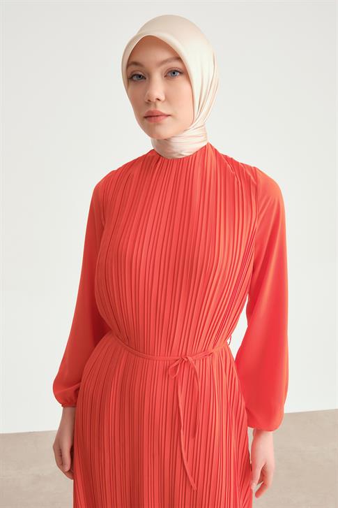 Armine Piliseli Elbise 24Yd9435 Mercan