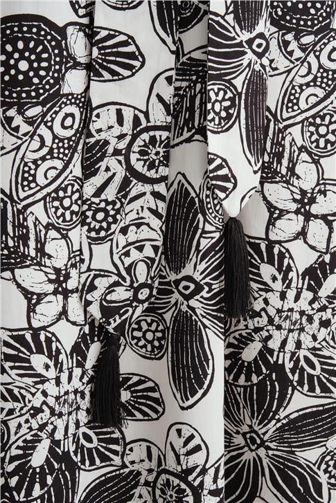 Armine Organic Pamuk Baskılı Elbise 24Y9803 Siyah