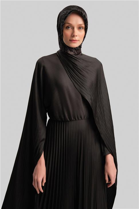 Armine Piliseli Şık Elbise 24Y9842 Siyah