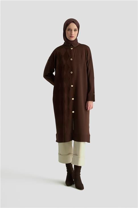 Armine Trend Triko Hırka 25KTD4124 Acı Kahve