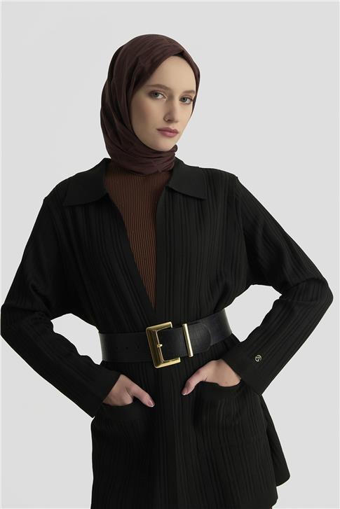 Armine Cepli Triko Giyçık 25KTD569 Siyah