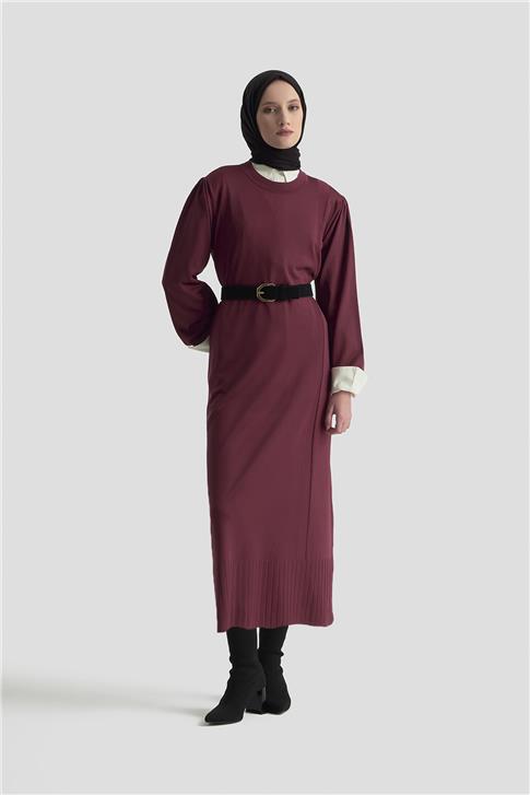 Armine Basic Triko Elbise 25KTD956 Bordo